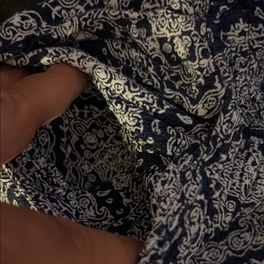 Women's Navy Patterned Shorts - Picture 6 of 6